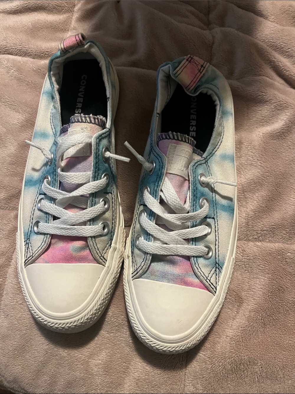 Converse Low Top Sneakers - Blue, Pink & Purple Tie-Dye